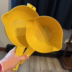 Tupperware Yellow Strainer Set of 2